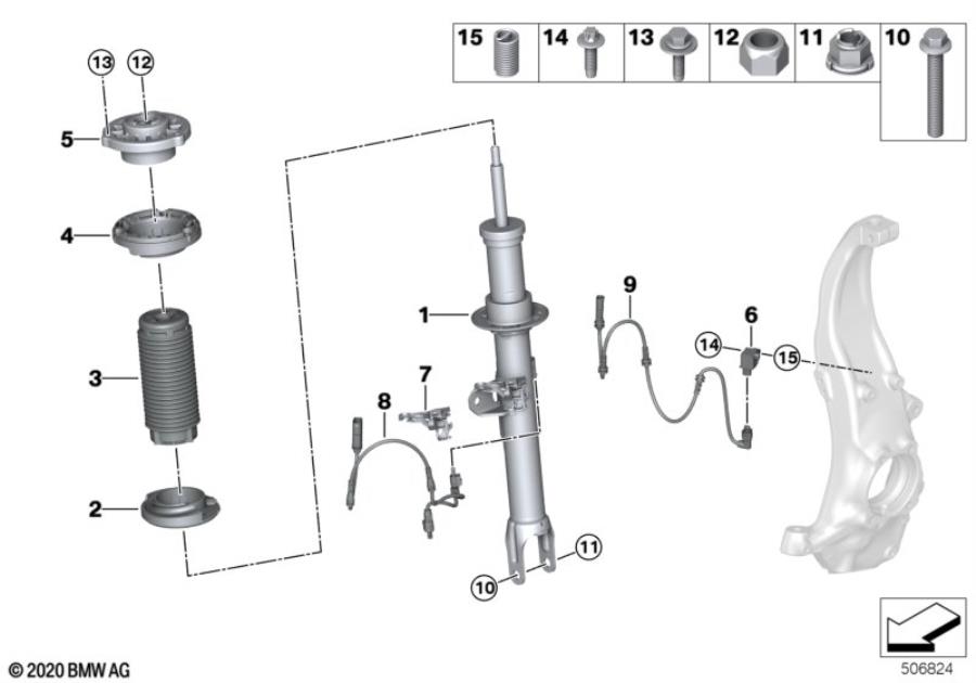 Diagram Strut front VDC / mounting parts for your 2016 BMW M6   