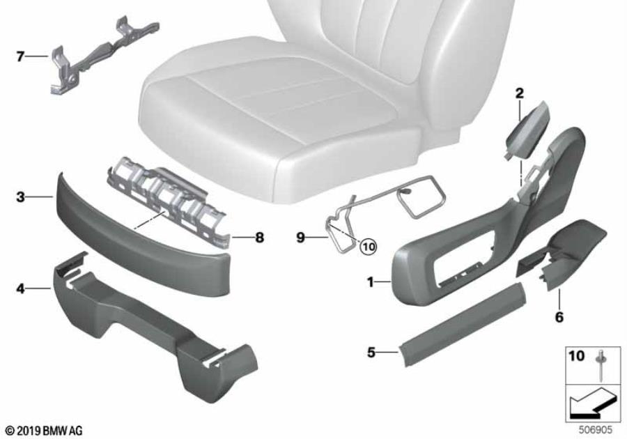 Diagram Seat, rear, seat trim covers for your 2015 BMW M6   