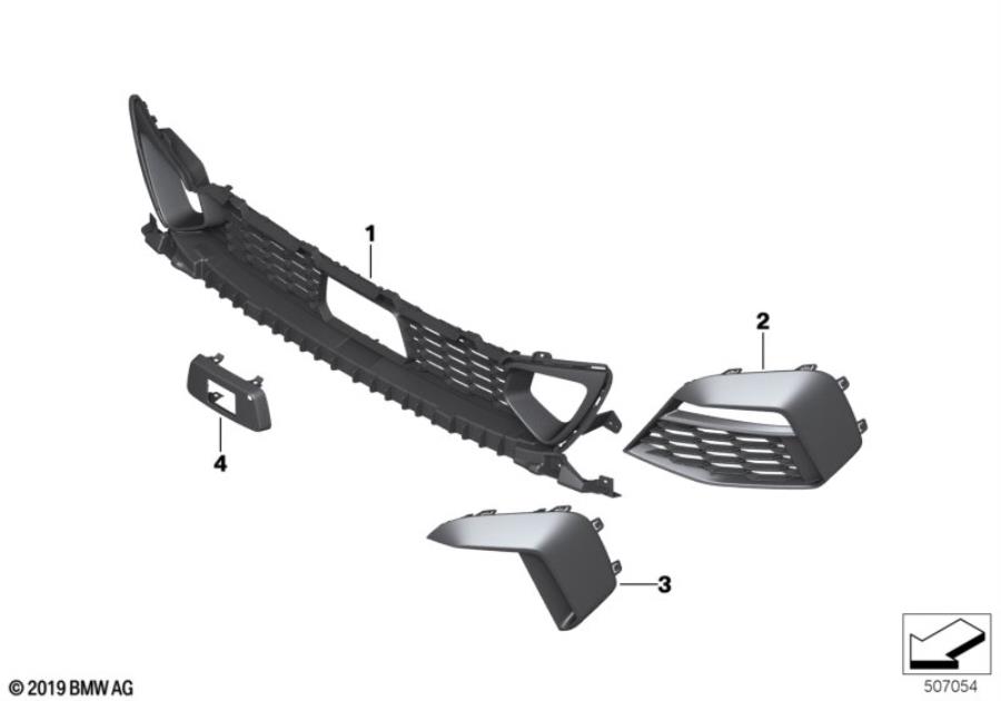 Diagram M trim decor elements, front for your BMW