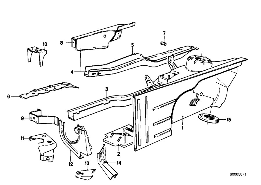 Diagram WHEELHOUSE/ENGINE support for your BMW