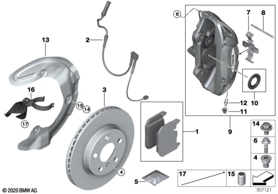 Diagram Front brake pad wear sensor for your MINI