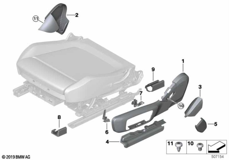 Diagram Seat, front, seat trim covers, electric for your 2007 BMW M6   