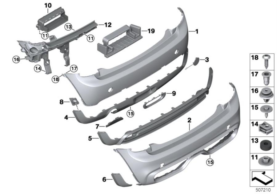 Diagram Trim cover, rear for your MINI