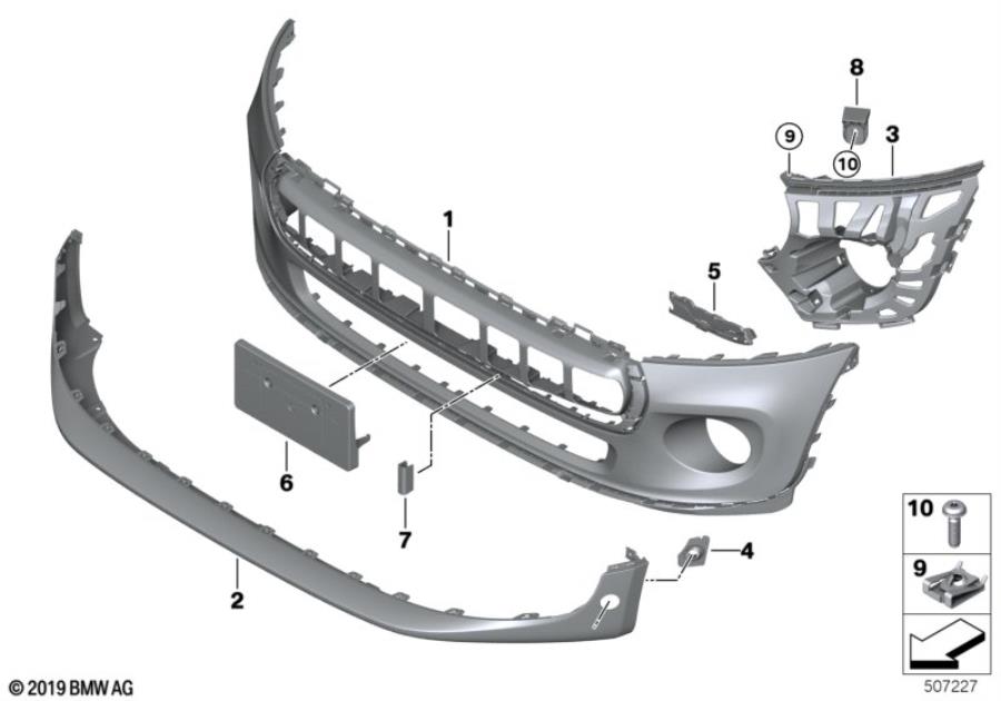 Diagram Trim cover, front for your 2023 MINI John Cooper Works Countryman ALL4 