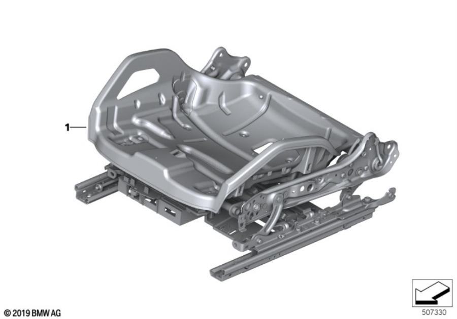 Diagram Seat, front, seat frame for your 2010 BMW M6   