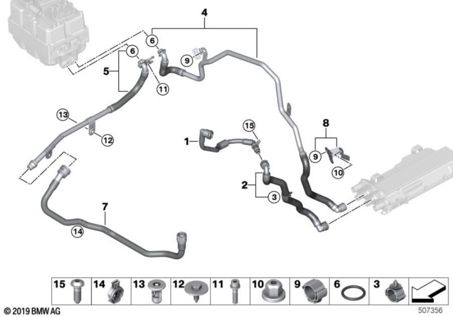 Diagram Cooling circuit, e-motor electronics for your 2010 BMW M6   