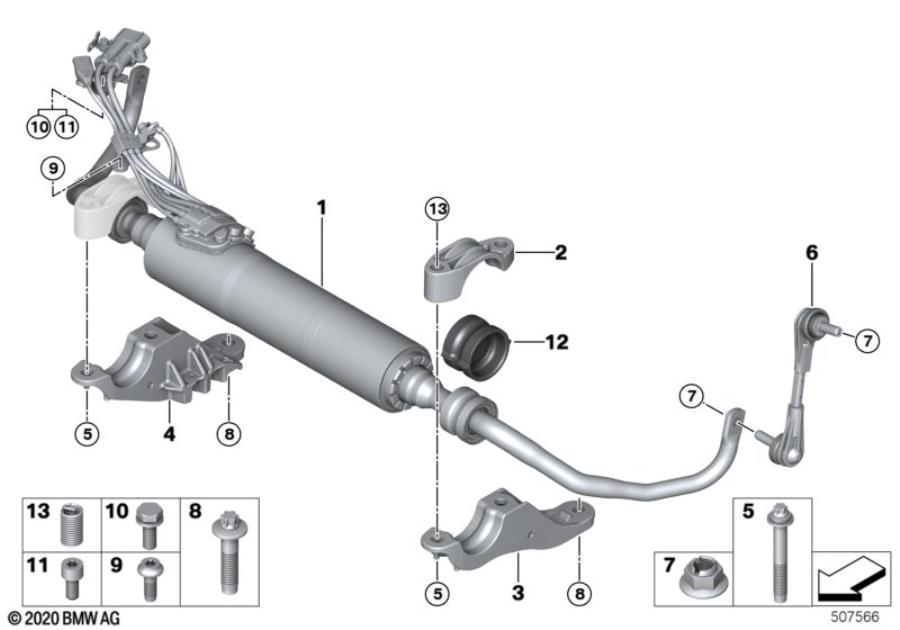 Diagram Stabilizer, front / Dynamic Drive, AWD for your 2010 BMW M6   