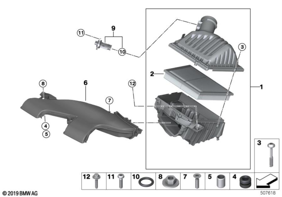 Diagram Intake noise attenuator / air duct for your MINI Clubman  