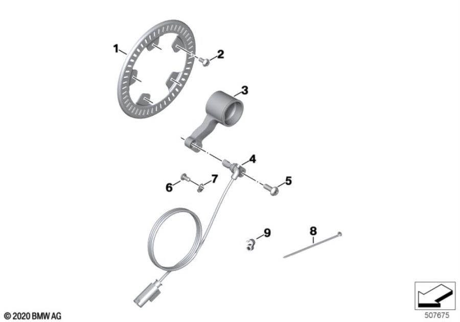 Diagram Rotational-speed sensor, rear for your BMW