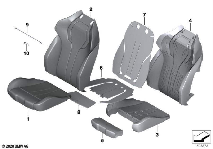 Diagram Seat, front, upholstery and cover for your BMW