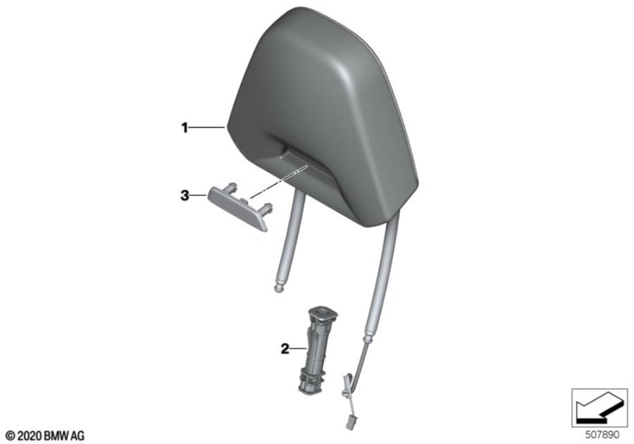 Diagram Seat, front, head restraint for your 2012 BMW M6   