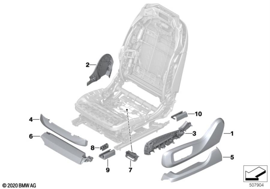 Diagram Seat front seat coverings for your BMW 340iX  