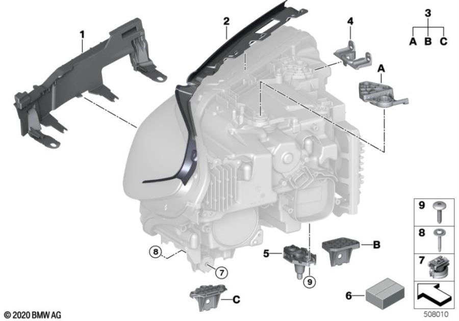 Diagram Single components for headlight for your 2019 BMW M4   