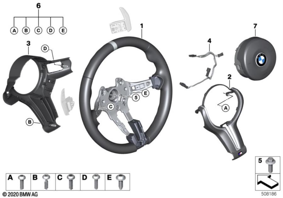 Diagram M Sports steering wheel airbag Alcantara for your 1996 BMW