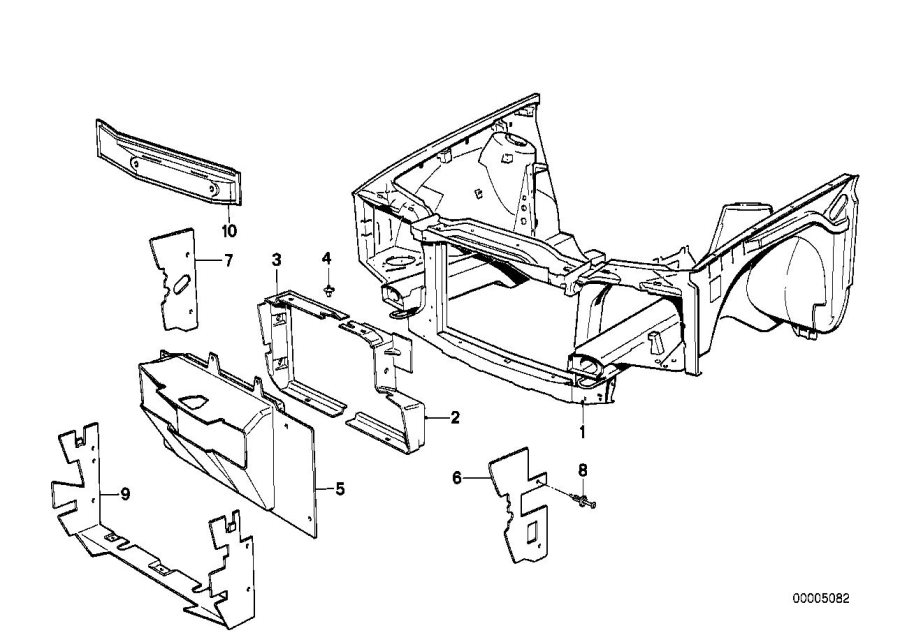 Diagram Front body parts for your BMW