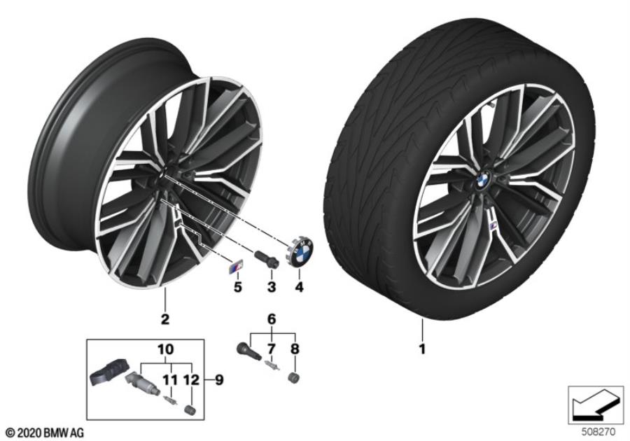 Diagram BMW LA wheel Y-spoke 846M - 20" for your BMW