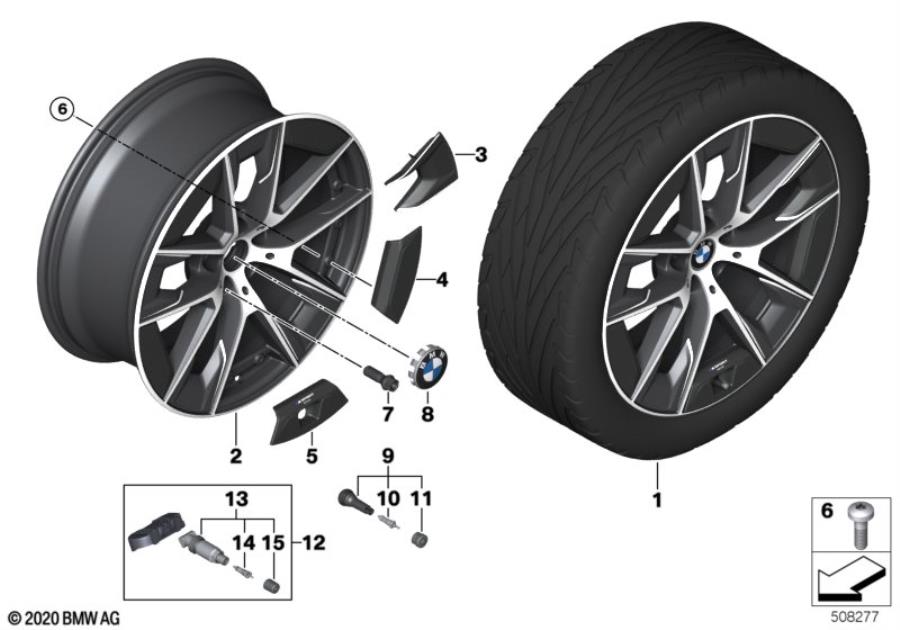 Diagram BMW LA wheel aerodynamics 1001M - 20" for your BMW