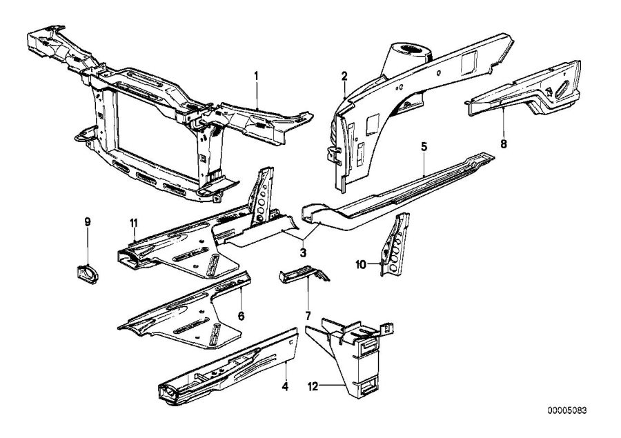 Diagram WHEELHOUSE/ENGINE support for your 1990 BMW 318i Sedan Manual 