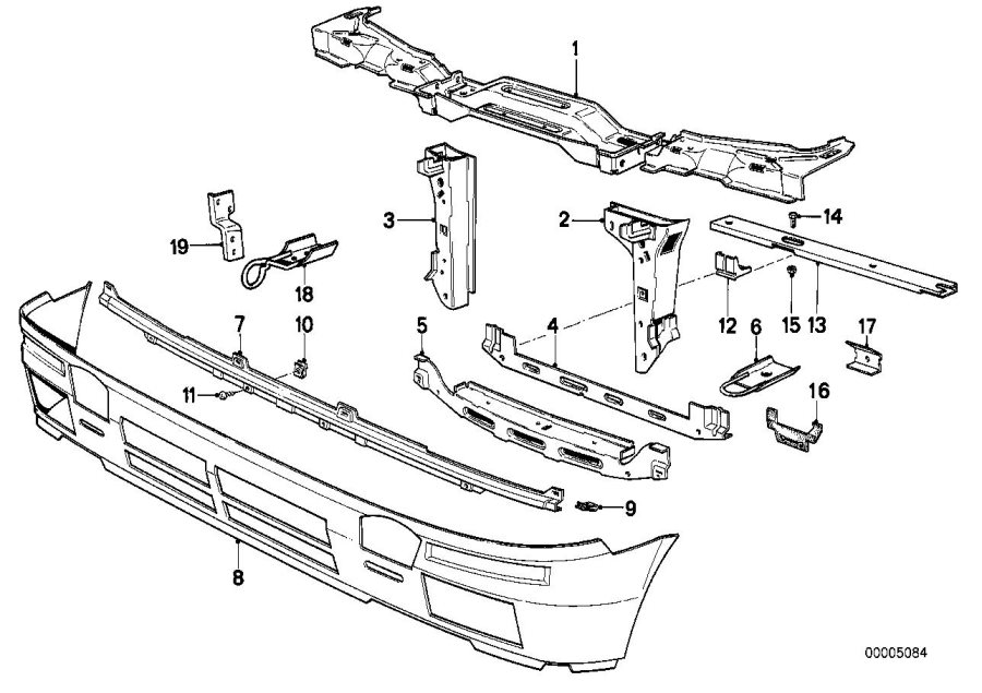 Diagram Front panel for your BMW 318i  