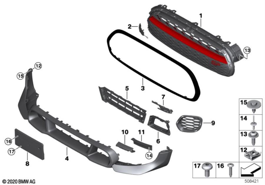 Diagram Aerokit trim panel of trim elmnts frt GP for your MINI