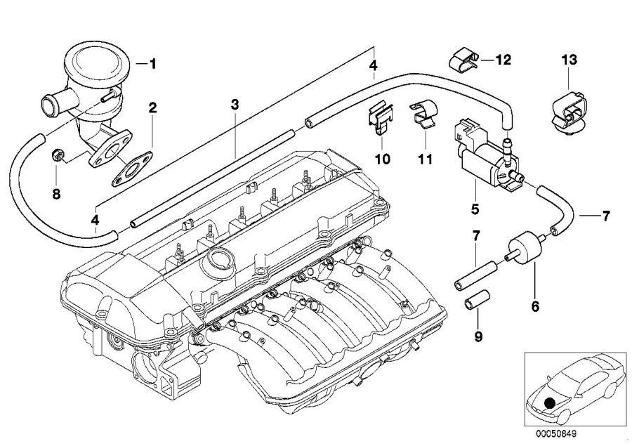Diagram Air pump F vacuum control for your 2003 BMW 325Ci   