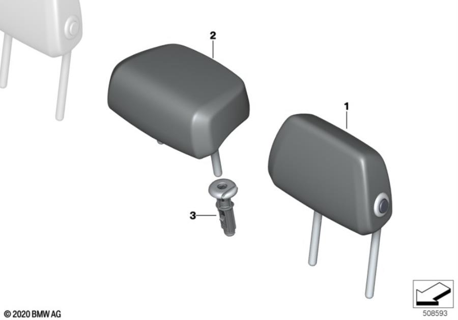 Diagram Rear seat head restraint for your 2010 BMW M6   