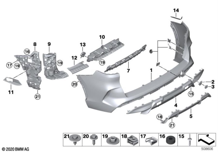 Diagram M Trim, rear for your 2024 BMW 430iX   