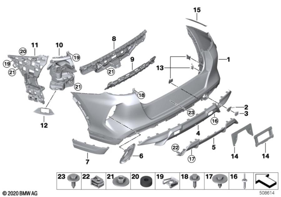 Diagram M Trim, rear for your 2021 BMW 530iX   