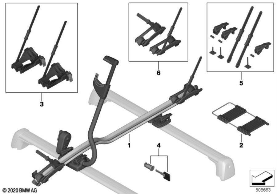 Diagram Bicycle roof rack for your BMW