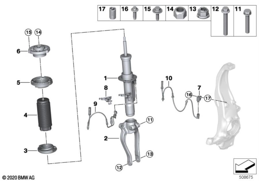 Diagram Spring strut front VDC / inst.parts AWD for your 2016 BMW M6   