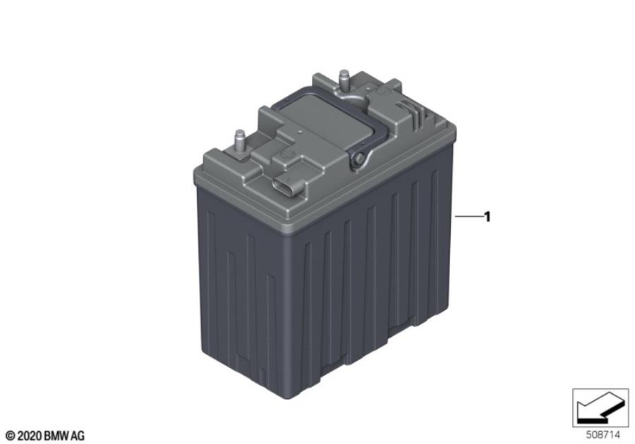 Diagram 12-V lithium-ion auxiliary battery for your BMW 540iX  