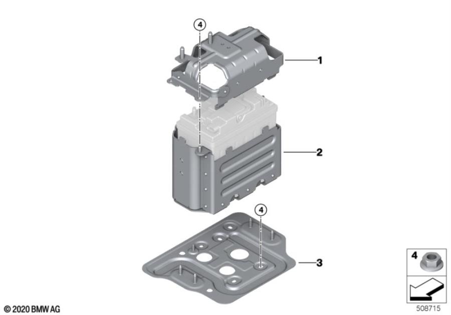 Diagram Auxiliary battery, installed parts for your BMW X7  