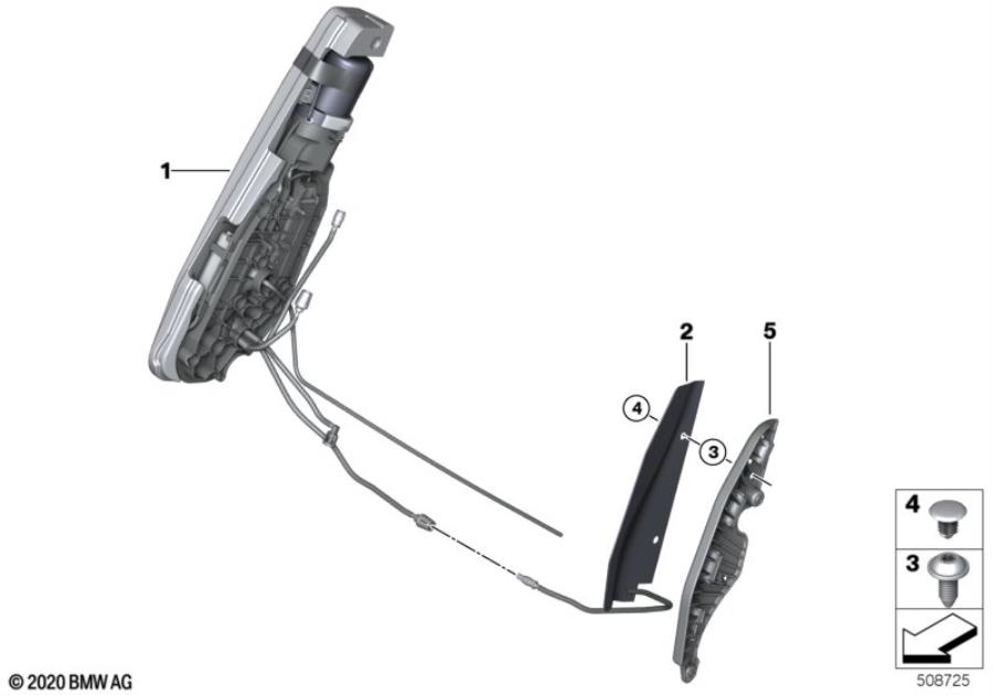 Diagram Seat, front, comfort functions for your 2014 BMW M6   