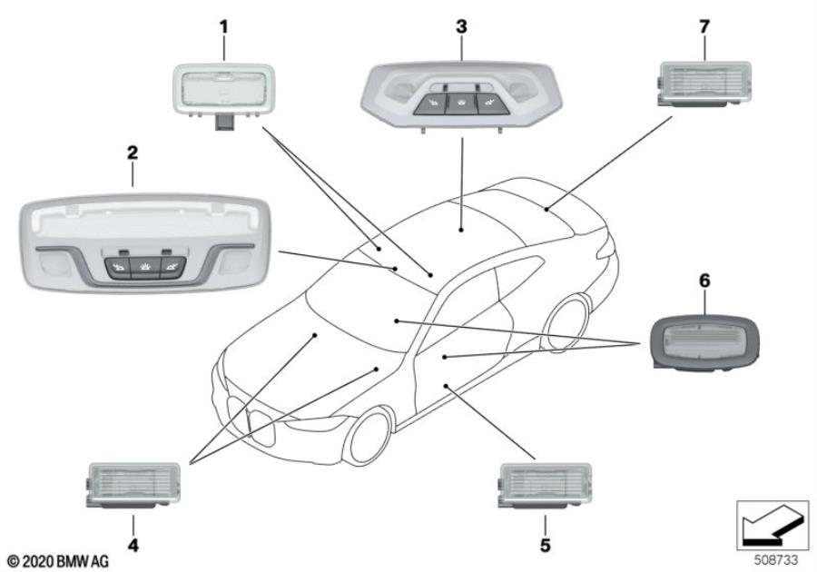 Diagram Interior lights for your 2017 BMW 230i   