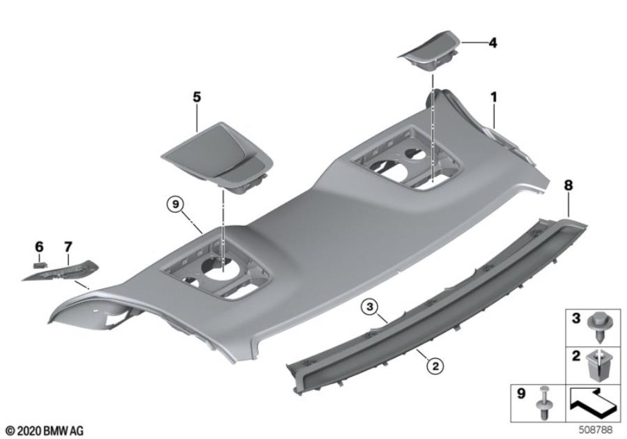 Diagram Rear window shelf for your BMW