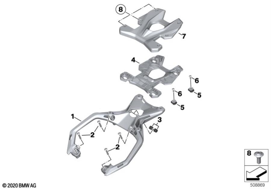 Diagram Top Case carrier for your BMW R1200C Indep.  