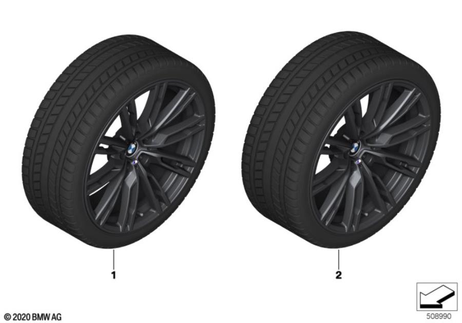 Diagram Winter wheel w.tire M doub.sp. 829M- 19" for your BMW M2  