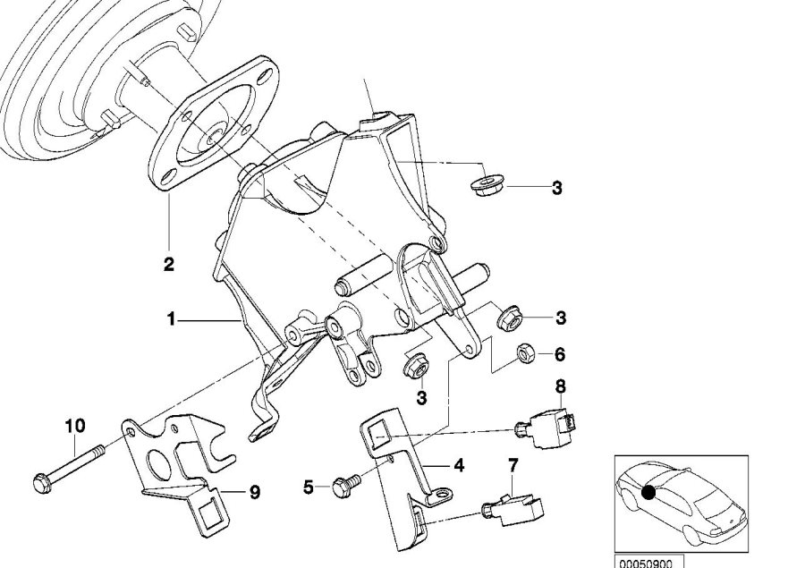 Diagram Pedals-supporting bracket for your BMW