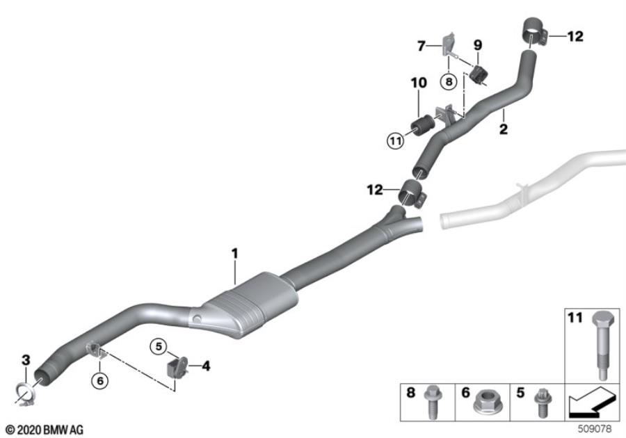 Diagram Repl.of gas.partic. filt with pre-pipe for your 2007 BMW 530i   
