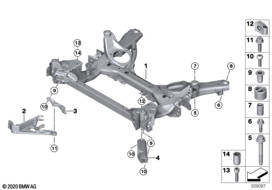Diagram Front axle support for your 2014 BMW 535d   
