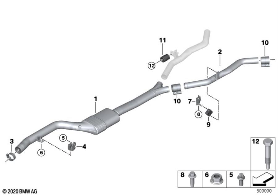 Diagram Repl.of gas.partic. filt with pre-pipe for your 2007 BMW 528i   