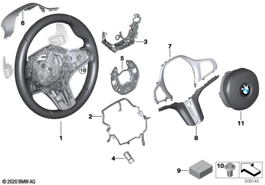 Diagram M Sp. st. wh. airbag multif./paddles for your BMW M240iX  