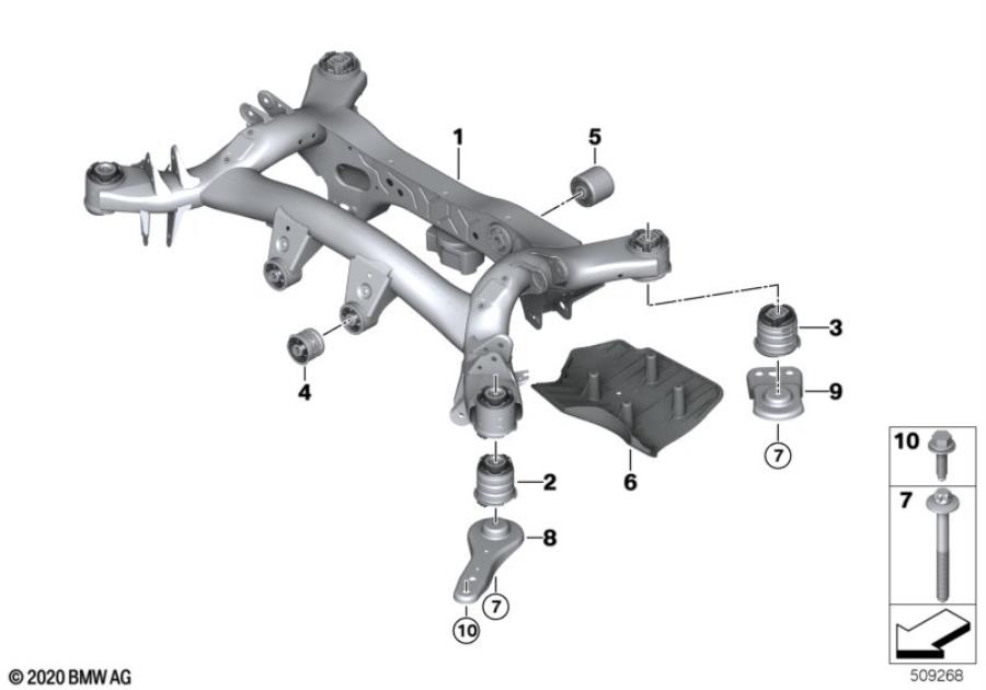 Diagram Rear axle carrier for your 2013 BMW M6   