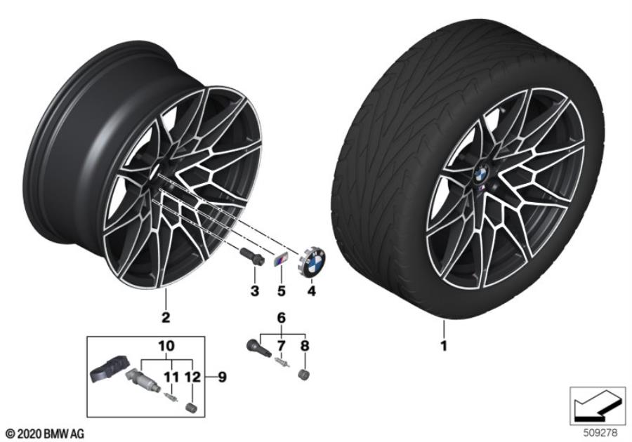 Le diagramme BMW jante alliage léger 826M - 19"- 20" pour votre BMW M4  