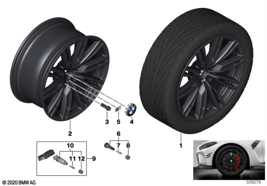 Diagram BMW LA wheel 829M - 19" for your BMW
