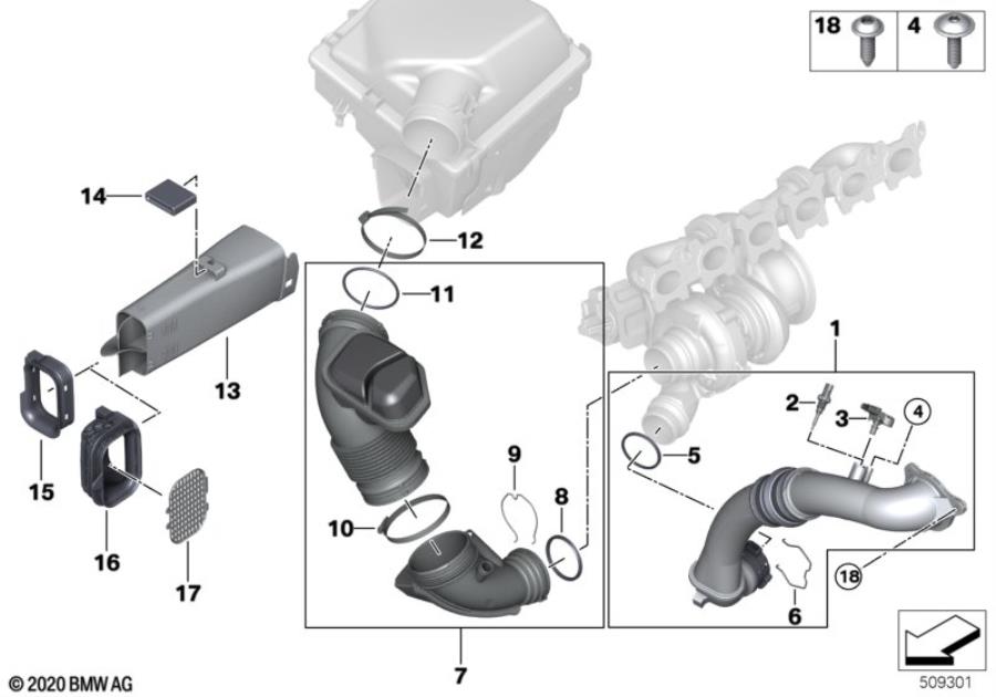 Diagram Air duct for your 2020 BMW 230iX Coupe  