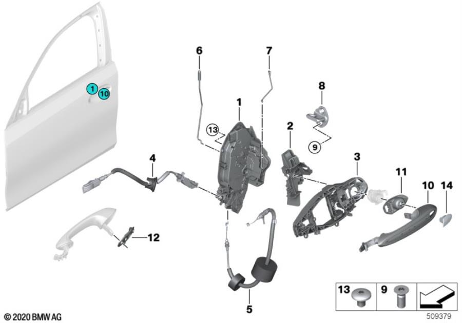 Diagram Locking system, door, front for your BMW M6  