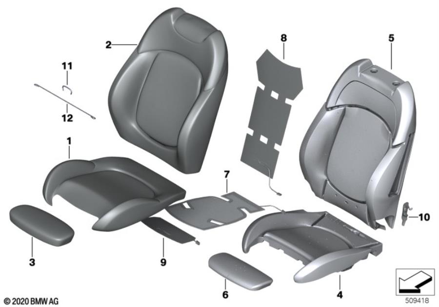 Diagram FR.seat, cushion & seat CVR, piping seat for your MINI