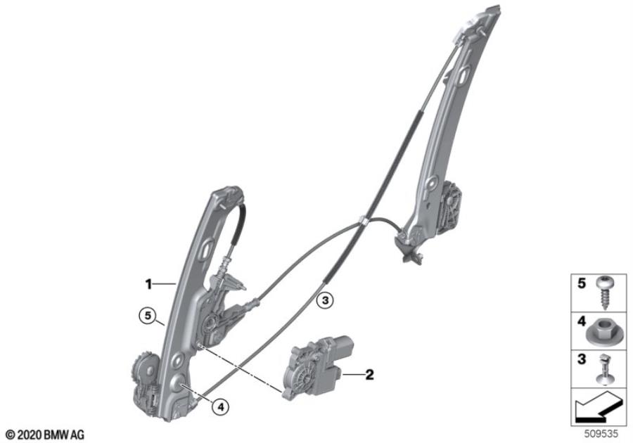 Diagram Door window lifting mechanism front for your 2022 BMW 430iX Coupe  