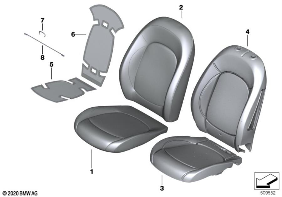 Diagram Seat front, upholstery & cover base seat for your MINI